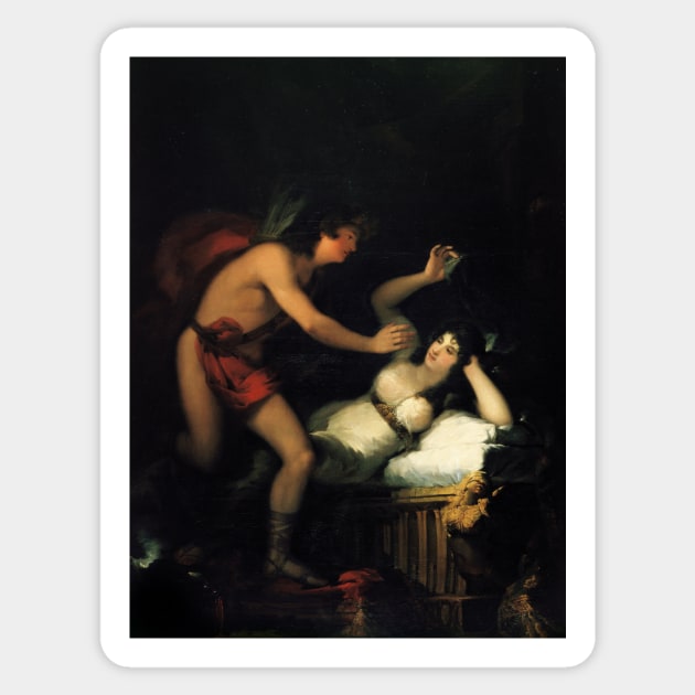 Allegory of Love, Cupid and Psyche by Francisco Goya Sticker by Classic Art Stall